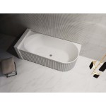 Roma fluted Right Corner Matte white bathtub 1500 Roma fluted Right Corner Matte white bathtub 1500